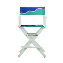 24" Director's Chair White Frame-Wavy Wave