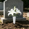 thumbnail image 6 of Cemetery Flower Vase with Sturdy Spikes/Stakes Outdoor Artificial or Fresh Flower Holder Grave Decoration 12.2x4.2in, 6 of 6