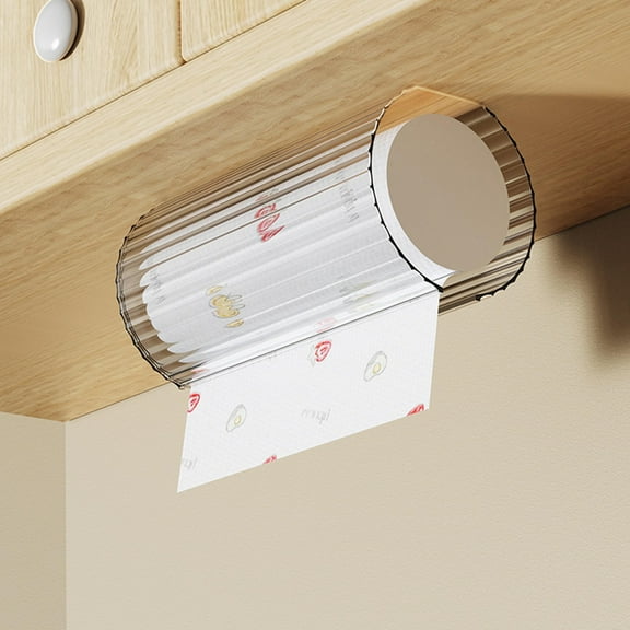 Space Saving Wall Mount Paper Towel Dispenser Holder for Bathroom Kitchen No Drill PET Material -Functional Storage Solution