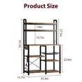 thumbnail image 3 of Bakers Rack with Power Outlet, Microwave Stand Kitchen Storage Shelf with Hooks, 5-Tier Coffee Bar Table 150lbs Capacity, Microwave Oven Rack for Home Kitchen, 3 of 6