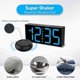 thumbnail image 3 of Vibrating Alarm Clock for Heavy Sleepers, Loud Alarm with Bed Shaker, Big Numbers, 5 Brightness Levels (Black & Blue), 3 of 5