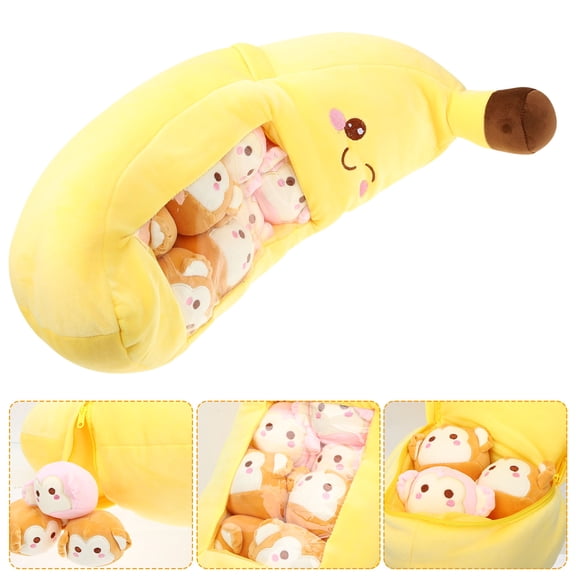 GAXIRE Banana Shaped Pillows Set of 1 Soft Decorative Photo Prop for Birthday Party