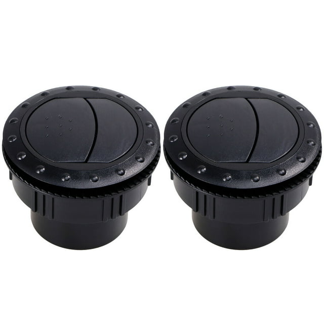 KAKOWELY 2Pcs 60mm Universal Vent Air Outlet Rotating Interior Round Ceiling for Car RV ATV A1176 (Black),2.76"X2.76"X2.01"