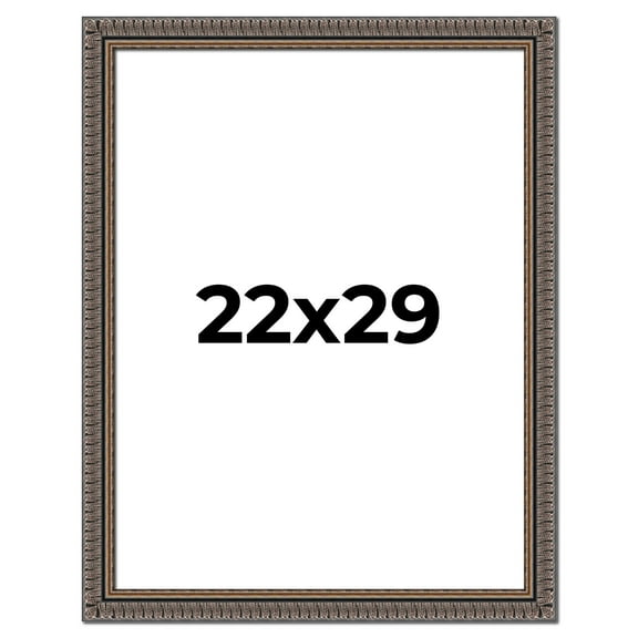 22x29 Frame Black Feather Payton Ornate Solid Wood Picture Frame Width 1.75 Inches | Interior Depth