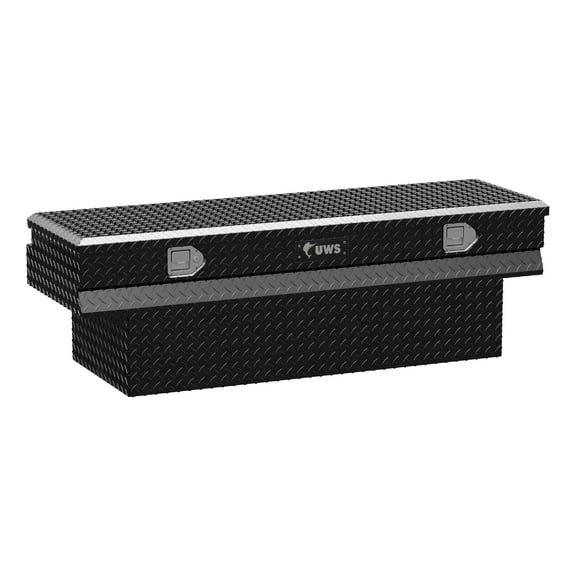 UWS EC20342 60-Inch Gloss Black Heavy-Wall Aluminum Notched Truck Storage Box, RigidCore Lid