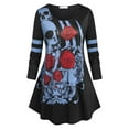 thumbnail image 3 of Rosegal Women's Plus Size Flower Skull Long Sleeve Tee, 3 of 5