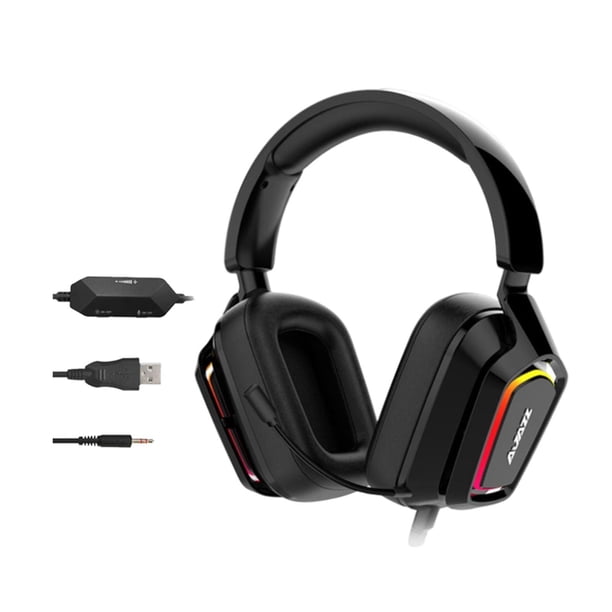 Sobre la oreja Auriculares para juegos Auriculares Orejeras suaves Estéreo Negro 35 mm Baoblaze Auriculares para juegos con cable
