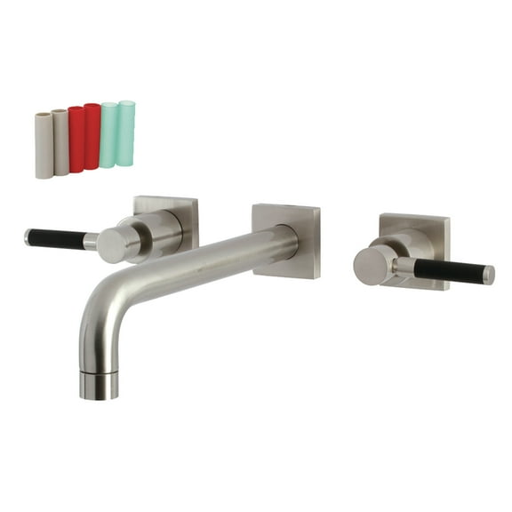 Kingston Brass KS6028DKL Kaiser Two-Handle Wall Mount Roman Tub Faucet, Brushed Nickel