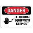 thumbnail image 1 of SignMission OS-DS-D-35-L-1738 OSHA Danger Sign - Electrical Equipment Keep Out, 1 of 1