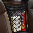 thumbnail image 2 of "Stretchy Backseat Organizer Mesh Bag - 3-Layer Triple Car Mesh Pockets Between Seats Organizer Pockets Dog Car Accessory", 2 of 8
