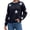 Black, variant on Women Sweater Knitted Star Print Casual Fashion Round Neck Pullover Trendy Long Sleeve Loose Fall Winter Soft Comfy Tops White S