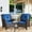 Brown/Blue, variant on Bellefurn Patio Wicker Chairs Set of 2,High Back Outdoor Rattan Patio Chairs Outdoor Conversation Set for Garden Backyard Proch Deck