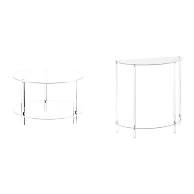 Mesa auxiliar redonda de acrílico,Mesa auxiliar redonda de acrílico,mesita de noche.,Mesita de noche acrílica,Mesa auxiliar de acrílico transparente,mesa de noche transparente con