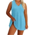thumbnail image 1 of XiYing Robes pour Femmes, Robe Décontractée Ample à Col en V pour Femmes Grande Taille, Manches Courtes Tenue d'Intérieur, Coupe Confortable pour Journées Relax, TG-5TG,, 1 of 6