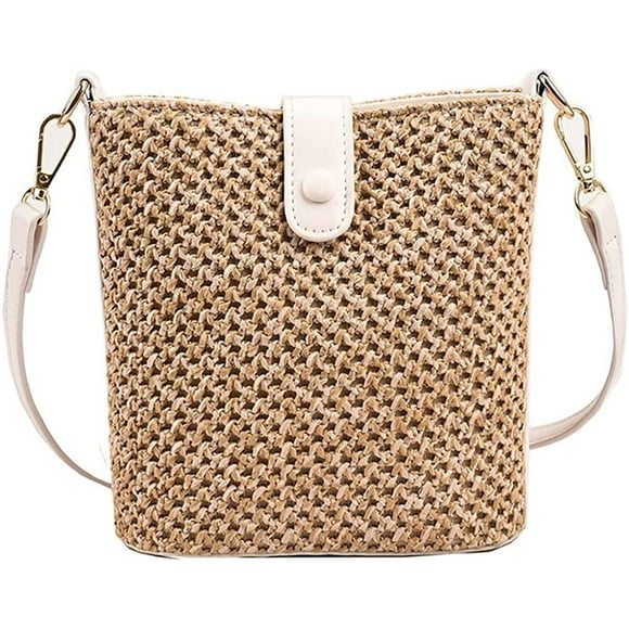 Straw Bag Summer Beach Bag Cute Handwoven Hobo Women Handbag Adjustable Crossbody Bag Vacation Bag Basket Purse 2023