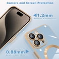 thumbnail image 4 of Magnetic Case Designed for iPhone 15 Pro for Women Girls Luxury Cute Plating Compatible with Magsafe iPhone Case Soft TPU Electroplate Edge Bumper Cover 15 Pro Cases Blue, 4 of 12