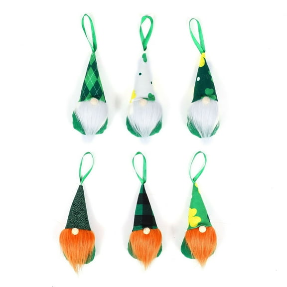 MXTPOV Felt Gnomes Ornaments Hanging, St Patricks Day Decorations, 6pcs Gnome Dolls for Home Decor, Exquisite Gnomes Gifts for Women, St Patricks Day Accessories