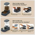 thumbnail image 6 of Nomipaw 2Pcs Cat&Dog Feeder & Waterer - Automatic Gravity Feeding - 1 Gallon Each Feeder - Black Gray, 6 of 7