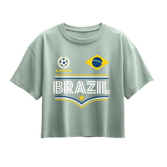 Instant Message - Brazil Soccer Jersey - Youth Girls Boxy T-Shirt