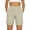 Khaki, variant on Gyujnb Women's High Waist Linen Blend Shorts, Casual Bermuda Shorts with Large Side Pockets,Black