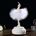 thumbnail image 4 of Ballerina Music Box Dancing Girl Swan Lake Carousel With Feather For Birthday Gift Tw, 4 of 5