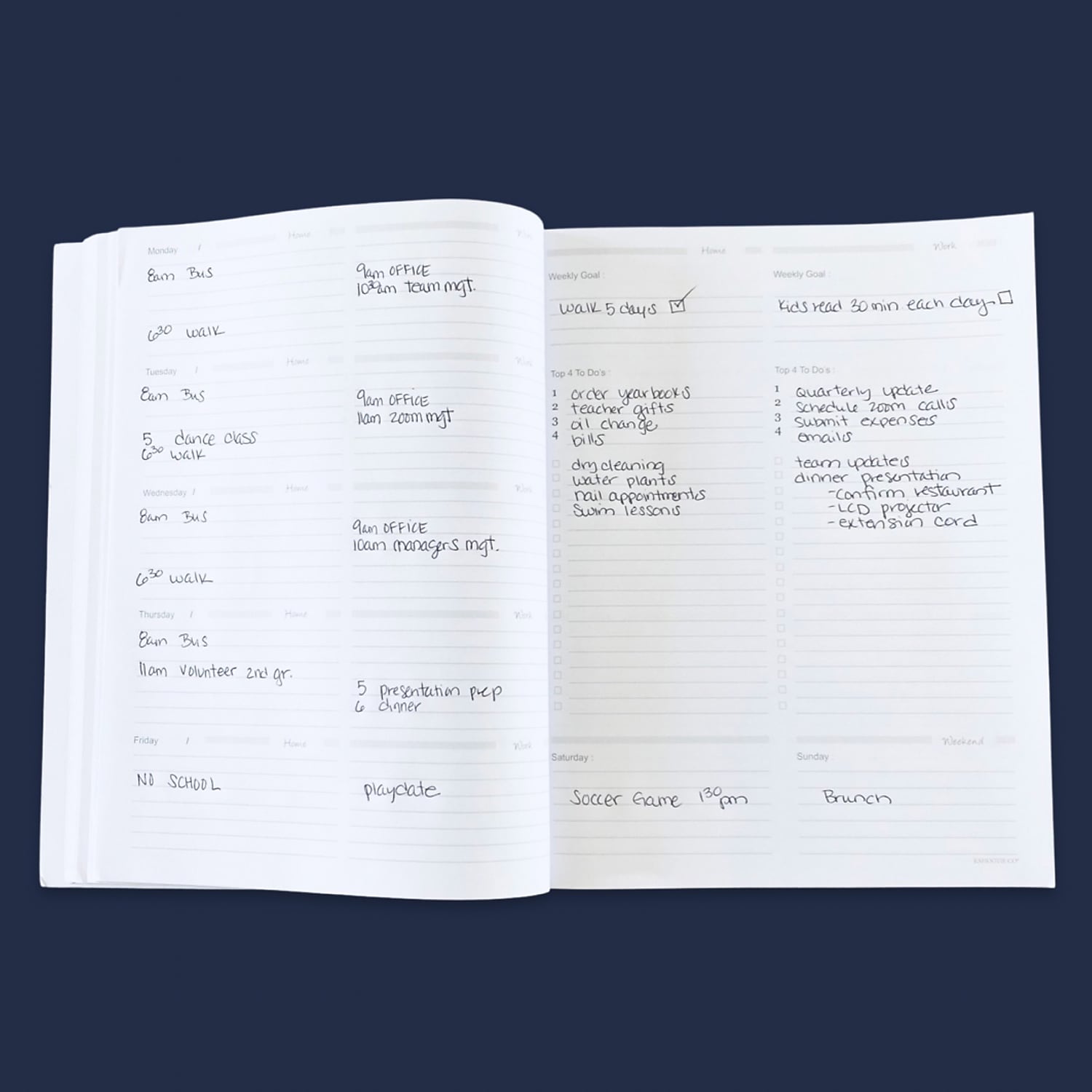 Kahootie Co. Kahootie Co Home & Work Weekly Planner 8.5" x 11" Gray Stripe (ITKHWGS)