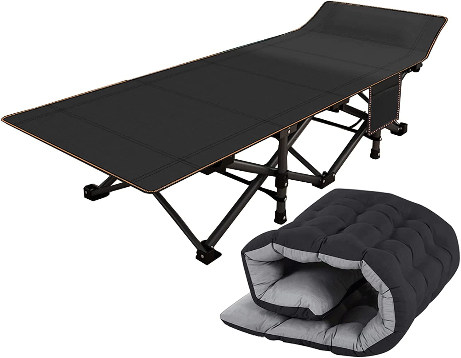 ABORON 2 Pack Folding Camping Cot for Adults & Kids, Folding Guest Bed Cots,Sleeping Cot Folding Bed with 2 Sided Mattress & Carry Bag