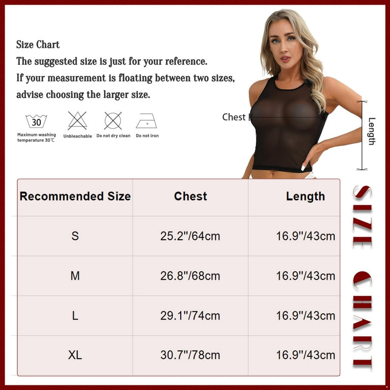 US Womens Sexy Sheer Mesh Tank Crop Tops Sleeveless See Through Shirt Slim  Vest