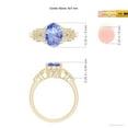 thumbnail image 5 of ANGARA Natural Vintage Style Oval 1.9 ct Tanzanite Ring with Diamonds in 14K Yellow Gold for Women (Size-9x7mm) | December Birthstone, Anniversary, Jewelry Gift for Women | Natural Tanzanite Ring, 5 of 9