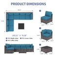 thumbnail image 2 of 7 Pieces Patio Furniture Set,Outdoor Rattan Conversation Sets with Detachable Soft Cushions and Waterproof Patio Sectional Sofa and Glass Top Table,Suitable for Indoor & Outdoor Use, 2 of 9