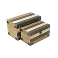 thumbnail image 5 of Home Decorative Set Of 2 Wood Panel Styled Storage Boxes, 5 of 5