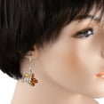 thumbnail image 2 of Sterling Silver and Baltic Amber French Leverback Honeycomb Bee Earrings, 2 of 6