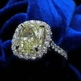 thumbnail image 3 of HeartsAndYou 5ct Natural Yellow Sapphire Stylish Halo Solitaire Ring 18K 14k SOLID White Gold, 3 of 9