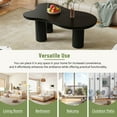 thumbnail image 5 of 44'' Cloud Coffee Table, Modern End Table with 1.5'' Thick Tabletop, Irregular Indoor Coffee Table with 3 Sturdy Support Legs for Living Room, Bedroom, Black, 5 of 9