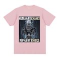 thumbnail image 3 of Camisetas de manga corta para hombre, ropa de calle de gran tamaño, divertida, de algodón, informal, Vintage, de Human By Chance, Alpha By Choice Wolf, 3 of 5