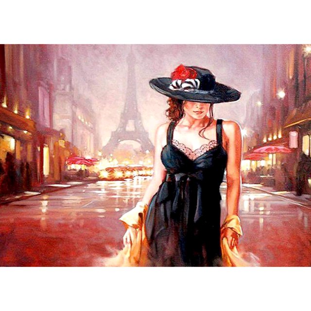 Taladro diamante pintura (DE8215) 5D DIY completo calle chica Cruz puntada bordado Kits 50x70cm FLhrweasw Nuevo
