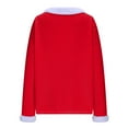 thumbnail image 6 of Hoodless Sweatshirts for Women V Neck Christmas Long Sleeve Pullover Solid Color Casual Tops, 6 of 7