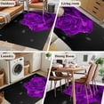 thumbnail image 5 of Purple Rose Area Rugs 3'x5', Washable Small Throw Rugs for Living Room Bedroom, Abstract Spring Flowers Vintage Black Indoor Outdoor Rug Non-Slip Low Pile Carpet Runner Reversible Floor Mats, 5 of 8