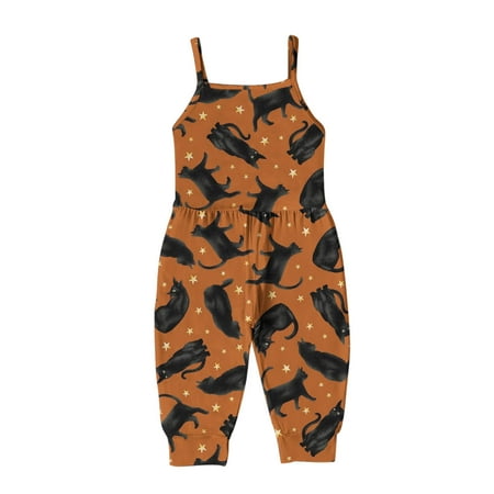 

Honeeladyy Sales Online Toddler Baby Girl Jumpsuits Summer Cartoon Printing Strap Romper Pants With Pockets