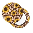 thumbnail image 2 of Kll Leopard Sunflowers Round Bar Chair Cushion Cover 13 Inch,Bar Stool Protector With Elastic, Soft Washable, 2 of 7