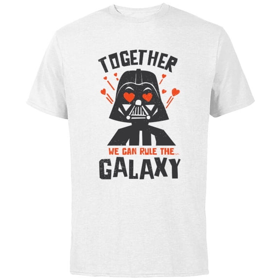 Star Wars Darth Vader Hearts Together We Can Rule The Galaxy - Short Sleeve Cotton T-Shirt for Adults - Customized-White