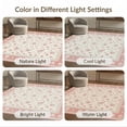 thumbnail image 7 of ODIKA 4'x6' Washable Area Rug Pink Vintage Throw Patchwork Squares Motif Dusty Blush Variegated for Home Office, Under Desk, Non-Slip Chair-Friendly, Flatwoven, 7 of 7
