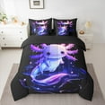 thumbnail image 2 of Castle Fairy Boys Girls Kawaii Axolotl Twin Bedding Sets 7-Piece,Cartoon Animal Salamander Bedding Comforter Set Microfiber,Abstract Gradient Ombre Breathable Sheet Sets,Microfiber Bedroom Decor, 2 of 8