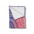 thumbnail image 2 of Mandala Soft Flannel Fleece Throw Blanket, Hippie Ombre Style Print Infinity and Harmony Culture Inspired Pattern, Cozy Plush for Indoor and Outdoor Use, 70" x 90", Ruby Royal Blue, by Ambesonne, 2 of 5