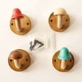 thumbnail image 2 of ievspot Wooden Mushroom Coat Hooks Smooth Edge 3kg Load-capacity  Wall Mounted Towel Hanger Clothes Hooks with Screws, 2 of 8