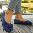 thumbnail image 6 of Miluxas Women's Square Toe Bowknot Ballet Flats Comfortable Slip-On Dressy Casual Bowtie Flat Shoes Loafers Blue 7(39), 6 of 9