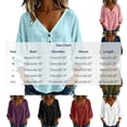 thumbnail image 5 of Women's Cotton Linen Tops Solid Color 3/4 Sleeves V Neck Shirts Casual Fall Winter Fashion Loose Fit Outfits, 5 of 5