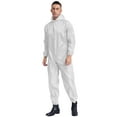 thumbnail image 3 of YiZYiF Men's One Piece Work Coveralls Jumpsuit Long Sleeve Zipper Front Mechanics Work Clothes White 3XL, 3 of 7