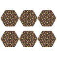 thumbnail image 2 of Pofeuu Fast Food Print Leather Coasters Set of 6, Round Cups Mugs Mat Pad for Home Kitchen Heat Resistant Drink Coasters,Hexagon, 2 of 7