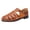 Brown, variant on Rokment Mens Fisherman Gladiator Sandals Beach Casual Openwork Leather Closed Toe Ankle Strap Low Heels Comfortable Walking Dress Shoes Summer Fall Brown Size 11